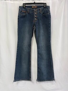 Vintage Y2K L.E.I. Jeans Button Fly Bootcut Flare Blue Juniors Size 11